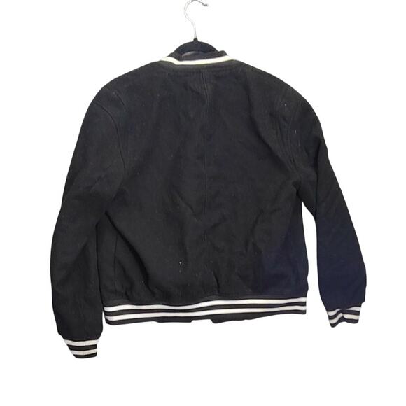 H&M Divided Womens Bomber Varsity Goth Rock Size 12 Button Down Jacket - Picture 2 of 10